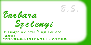 barbara szelenyi business card